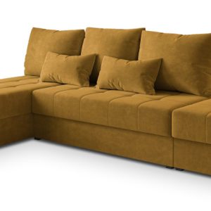 Narożnik NORVI z funkcją spania Żółty 807760 Narożnik NORVI z funkcją spania Żółty 807760