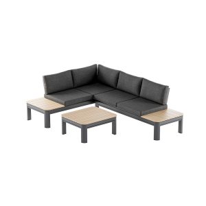 Narożnik ogrodowy aluminiowy BELLANTI Milano Bliss 4-osobowy Dark Grey 749226