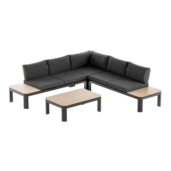 Narożnik ogrodowy aluminiowy BELLANTI Milano Lounge 5-osobowy Dark Grey 749225
