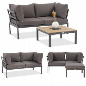 Narożnik Ogrodowy Modułowy JAVA Sofa Stolik 3w1 na Taras Ogrodowy Ciemny 60264 Narożnik Ogrodowy Modułowy JAVA Sofa Stolik 3w1 na Taras Ogrodowy Ciemny 60264
