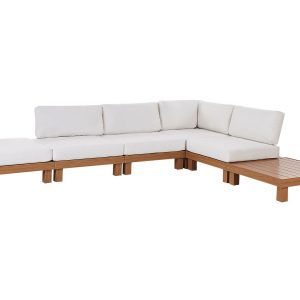 Narożnik ogrodowy ze stolikiem dla 5 osób Lewostronny Modułowy Metal Biały 452764 Narożnik ogrodowy ze stolikiem dla 5 osób Lewostronny Modułowy Metal Biały 452764