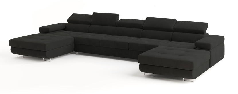 Narożnik OMBRA z funkcją spania Czarny 771531