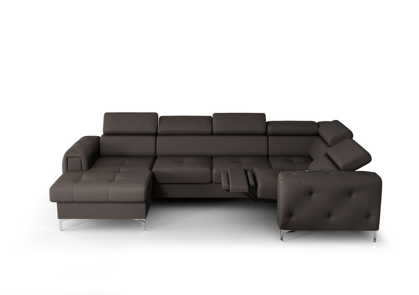 Narożnik orion max iii relax z funkcją spania 165x320x190cm skóra 568653