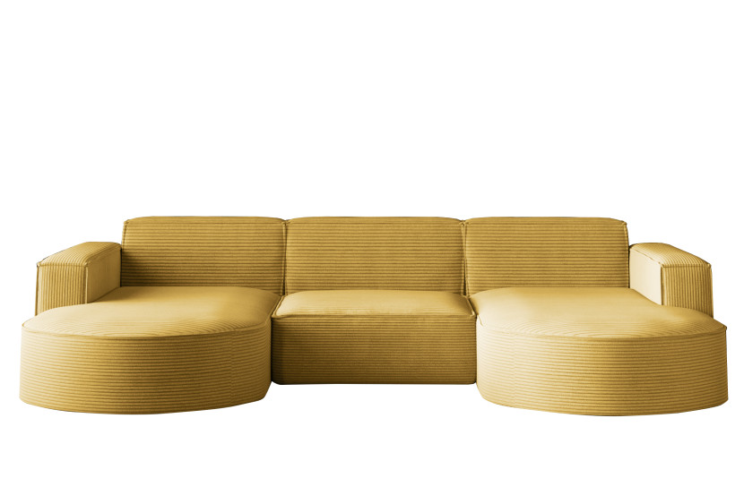 Narożnik Parma Studio U, do salonu, tkanina Poso, żółty (43) 851093