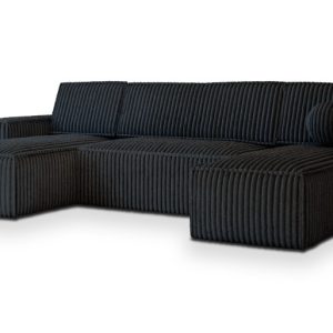 Narożnik PESANO T z funkcją spania Czarny 639424