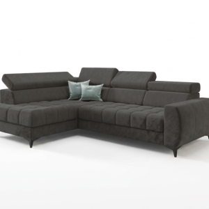 Narożnik Porto Mini 170×255 cm Alcantara Grafit Funkcja Spania Pojemnik 1030607 Narożnik Porto Mini 170×255 cm Alcantara Grafit Funkcja Spania Pojemnik 1030607