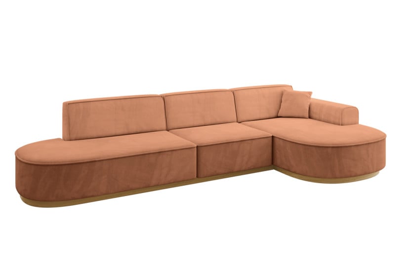 Narożnik prawostronne bez funkcji spania MARI-L2-v2 328x171x83 cm Brązowy 823773