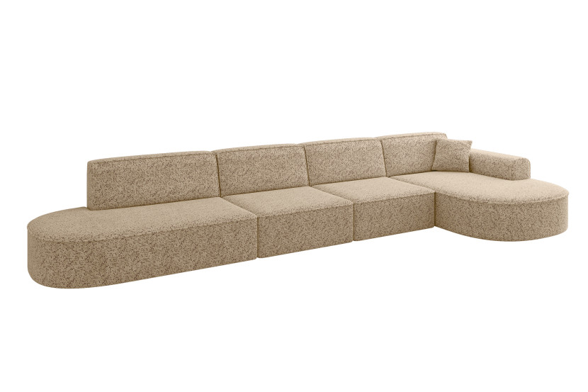 Narożnik prawostronne bez funkcji spania MARI-L3 413x171x79,5cm Brązowy 1049129