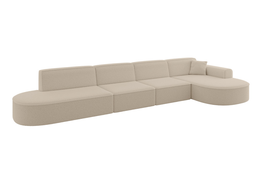 Narożnik prawostronne bez funkcji spania MARI-L3 413x171x79,5cm Ciemny beż 1049148