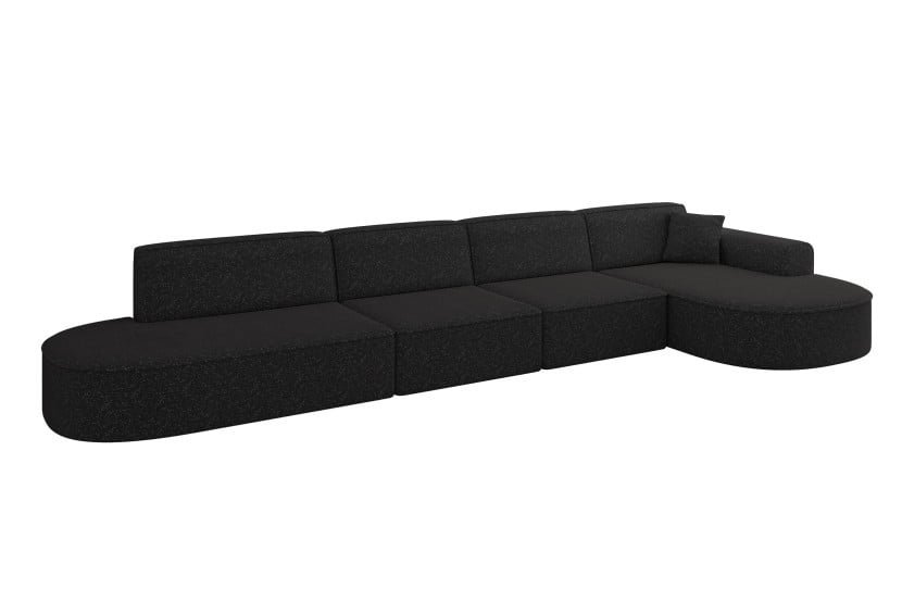 Narożnik prawostronne bez funkcji spania MARI-L3 413x171x79,5cm Czarny 1049114