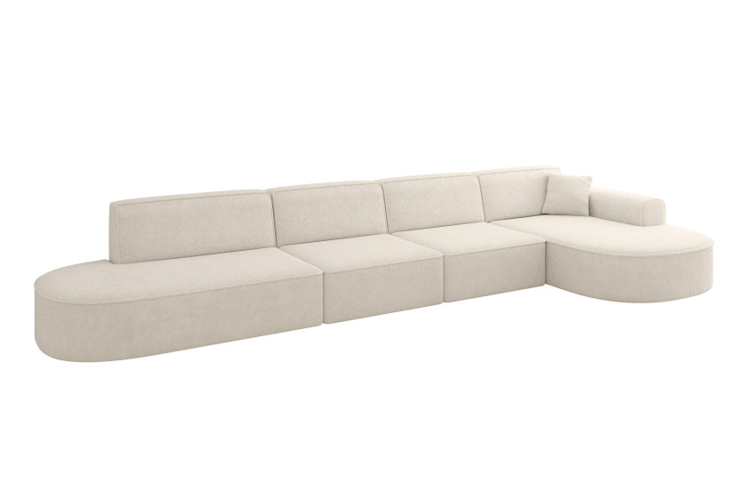 Narożnik prawostronne bez funkcji spania MARI-L3 413x171x79,5cm Kremowy 1049112