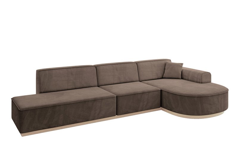 Narożnik prawostronny bez funkcji spania ARRIO-L2 - 328x171x83 Brązowy 803982