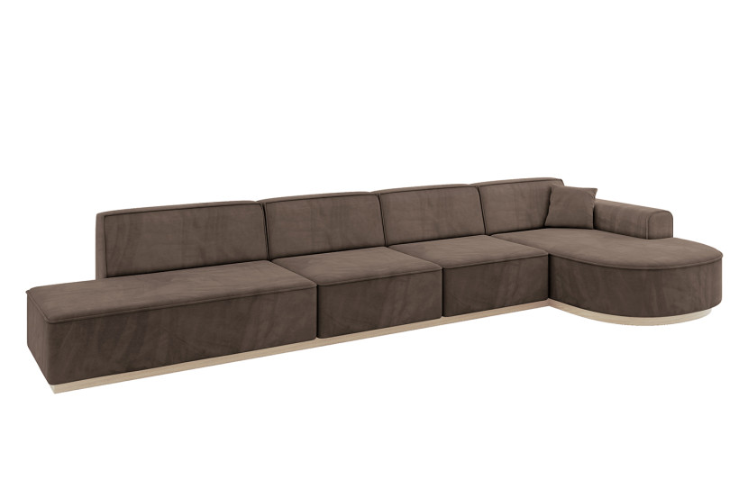 Narożnik prawostronny bez funkcji spania ARRIO-L3 - 413x171x83 Brązowy 804007