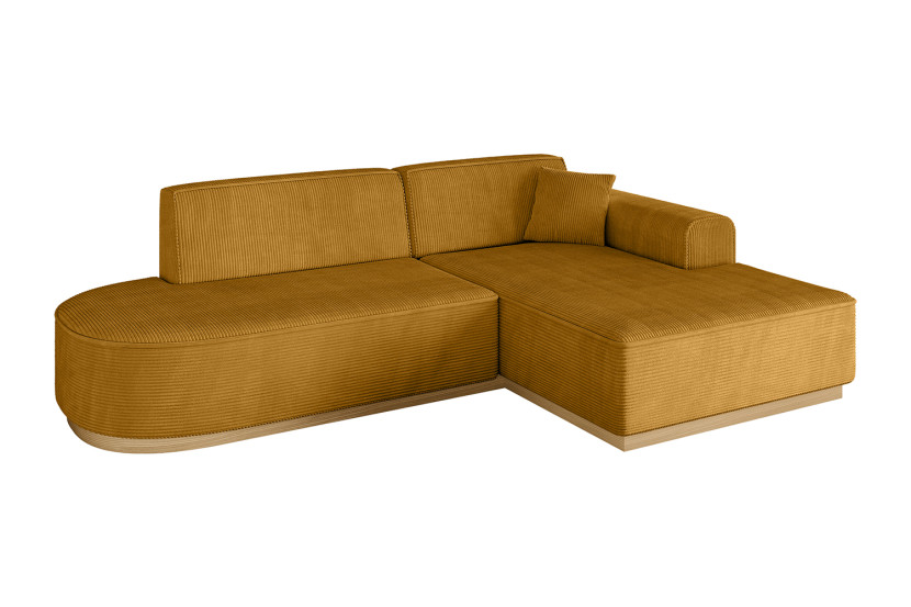 Narożnik prawostronny bez funkcji spania IREA-L1-v2 232x165x80 cm Żółty 753304