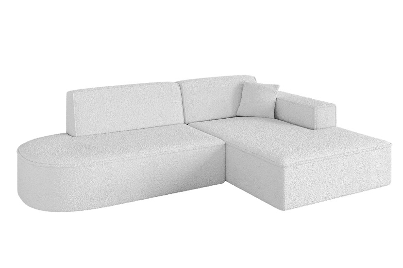 Narożnik prawostronny bez funkcji spania IREA-L1-v4 232x165x77 cm Biały 775392