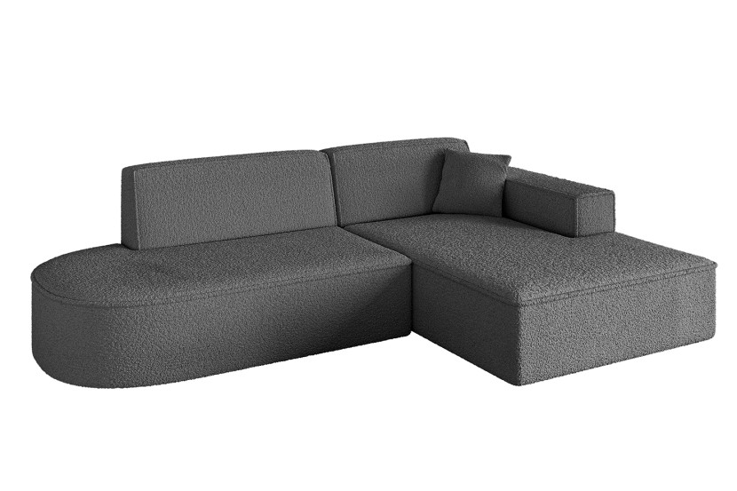 Narożnik prawostronny bez funkcji spania IREA-L1-v4 232x165x77 cm Szary 775285