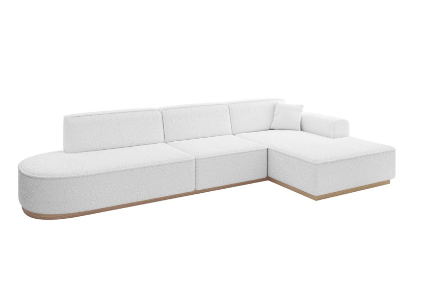 Narożnik prawostronny bez funkcji spania IREA-L2 327x165x80 cm Biały 753394