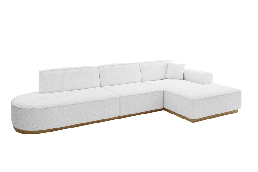 Narożnik prawostronny bez funkcji spania IREA-L2-v2 327x165x80 cm Biały 753228