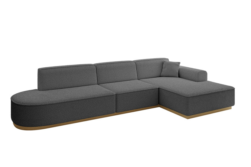 Narożnik prawostronny bez funkcji spania IREA-L2-v2 327x165x80 cm Szary 753430