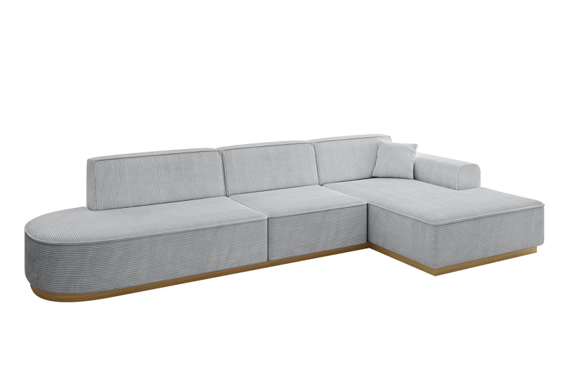 Narożnik prawostronny bez funkcji spania IREA-L2-v2 327x165x80 cm Szary 753427
