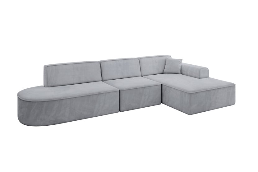 Narożnik prawostronny bez funkcji spania IREA-L2-v3 327x165x77 cm Szary 753439