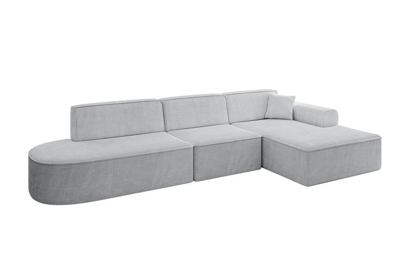 Narożnik prawostronny bez funkcji spania IREA-L2-v3 327x165x77 cm Szary 753347
