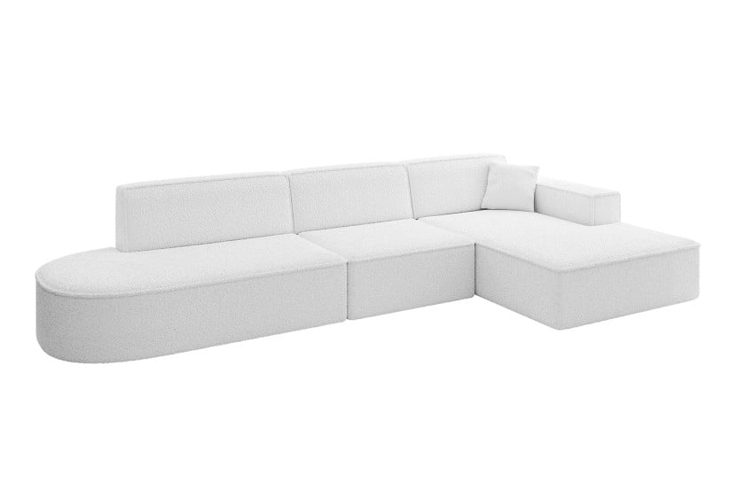 Narożnik prawostronny bez funkcji spania IREA-L2-v4 327x165x77 cm Biały 775274