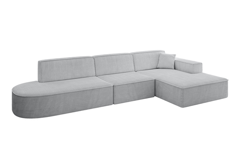 Narożnik prawostronny bez funkcji spania IREA-L2-v4 327x165x77 cm Szary 775226