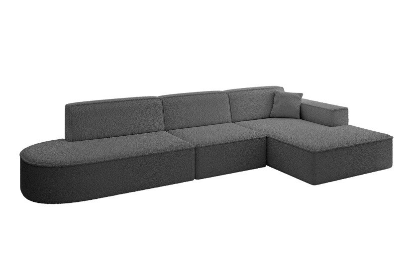 Narożnik prawostronny bez funkcji spania IREA-L2-v4 327x165x77 cm Szary 775223