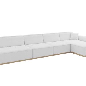 Narożnik prawostronny bez funkcji spania IREA-L3 412x165x80 cm Biały 755566