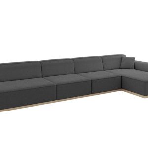Narożnik prawostronny bez funkcji spania IREA-L3 412x165x80 cm Szary 755599