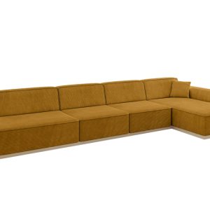 Narożnik prawostronny bez funkcji spania IREA-L3 412x165x80 cm Żółty 755622