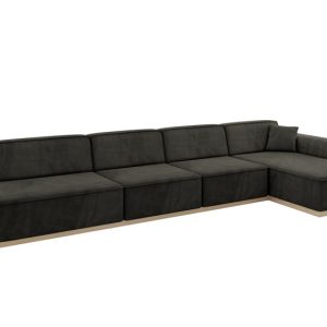 Narożnik prawostronny bez funkcji spania IREA-L3 412x165x80 Czarny 755503