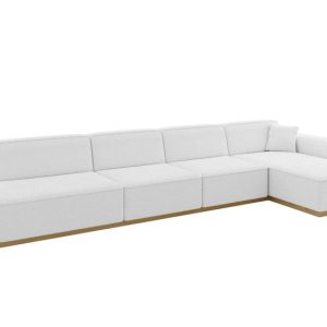 Narożnik prawostronny bez funkcji spania IREA-L3-v2 412x165x80 cm Biały 755588