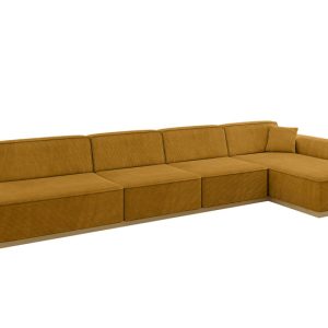 Narożnik prawostronny bez funkcji spania IREA-L3-v2 412x165x80 cm Żółty 755567 Narożnik prawostronny bez funkcji spania IREA-L3-v2 412x165x80 cm Żółty 755567