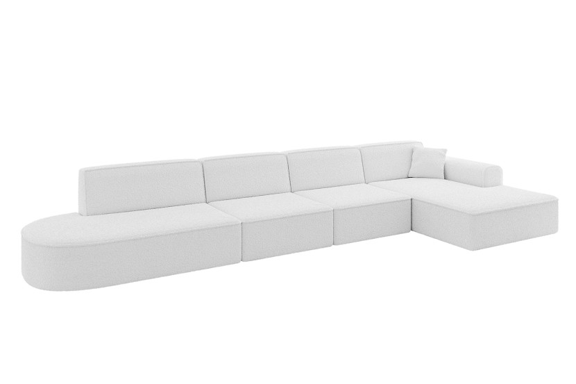 Narożnik prawostronny bez funkcji spania IREA-L3-v3 412x165x77 cm Biały 775554