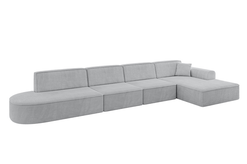 Narożnik prawostronny bez funkcji spania IREA-L3-v3 412x165x77 cm Szary 775555