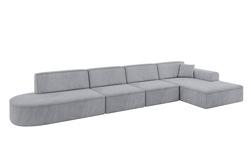 Narożnik prawostronny bez funkcji spania IREA-L3-v3 412x165x77 cm Szary 775556