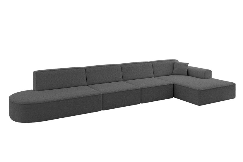 Narożnik prawostronny bez funkcji spania IREA-L3-v3 412x165x77 cm Szary 775548
