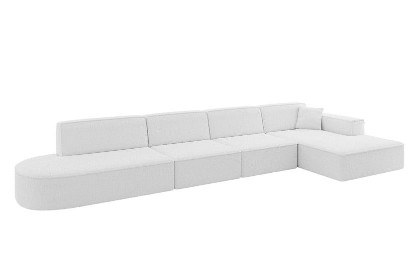 Narożnik prawostronny bez funkcji spania IREA-L3-v4 412x165x77 cm Biały 775247