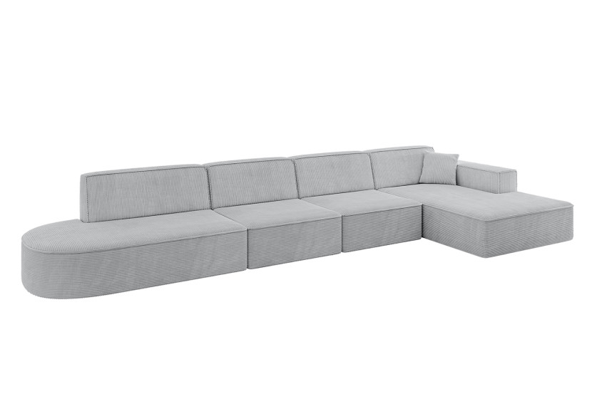 Narożnik prawostronny bez funkcji spania IREA-L3-v4 412x165x77 cm Szary 775404
