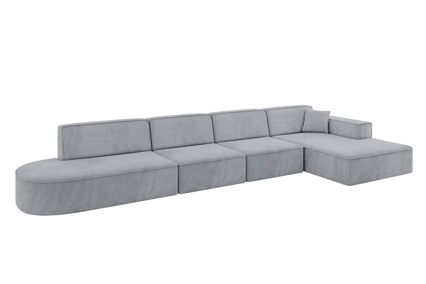 Narożnik prawostronny bez funkcji spania IREA-L3-v4 412x165x77 cm Szary 775302