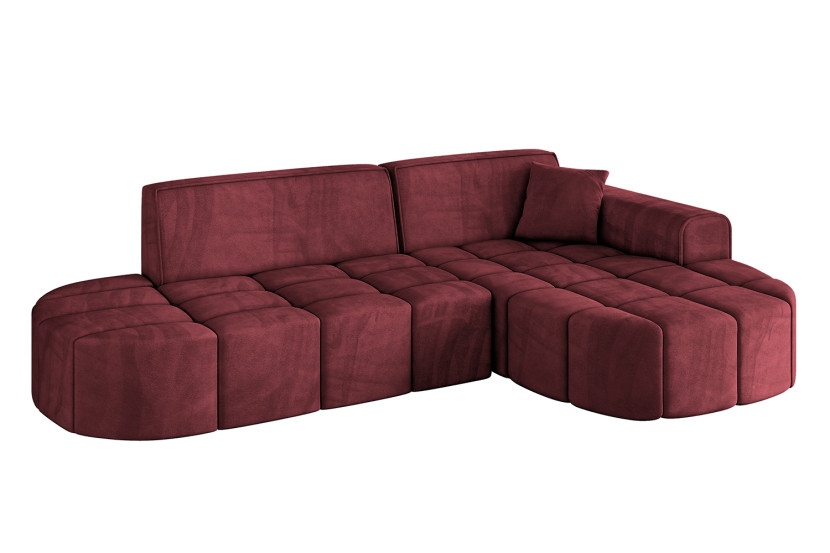 Narożnik prawostronny bez funkcji spania LIVO-L1 - 252x173x79,5 Bordowy 796028