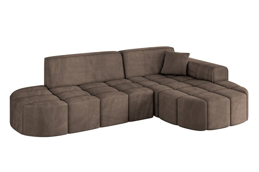 Narożnik prawostronny bez funkcji spania LIVO-L1 - 252x173x79,5 Brązowy 796083