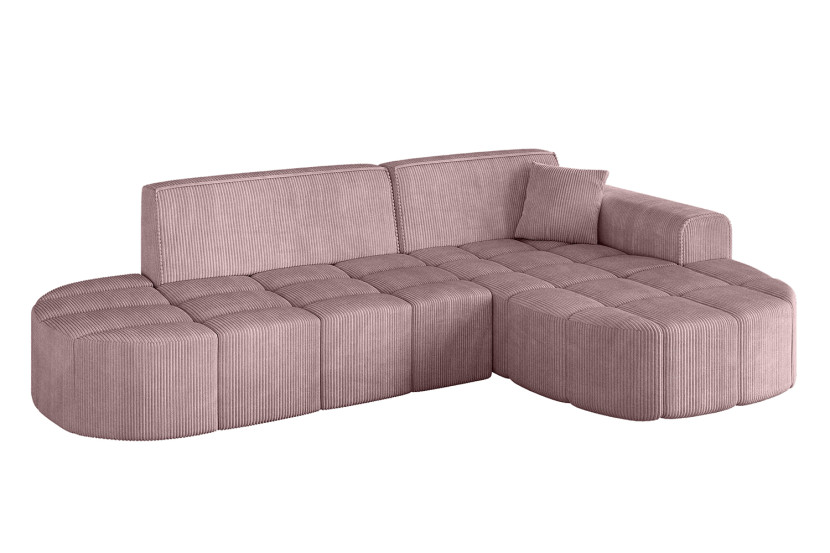 Narożnik prawostronny bez funkcji spania LIVO-L1 - 252x173x79,5 Różowy 796024
