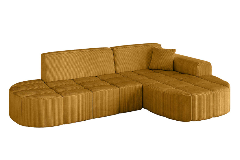 Narożnik prawostronny bez funkcji spania LIVO-L1 - 252x173x79,5 Żółty 796076