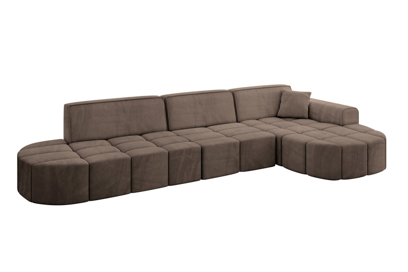 Narożnik prawostronny bez funkcji spania LIVO-L2 - 337x173x79,5 Brązowy 795963