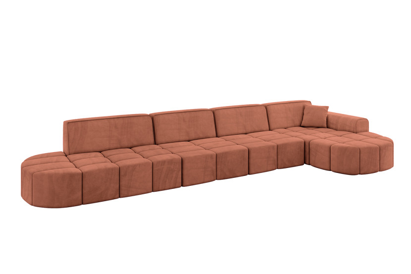 Narożnik prawostronny bez funkcji spania LIVO-L3 - 422x173x79,5 Morelowy 796066