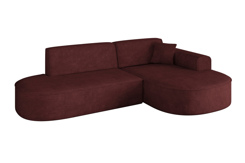Narożnik prawostronny bez funkcji spania MARI-L1 243x171x79,5 cm Bordowy 710673