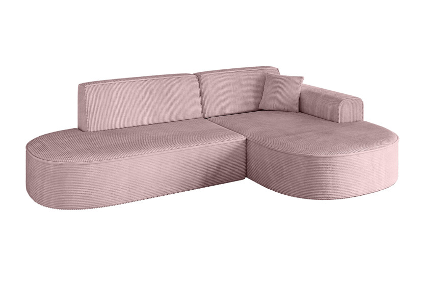 Narożnik prawostronny bez funkcji spania MARI-L1 243x171x79,5 cm Różowy 525016